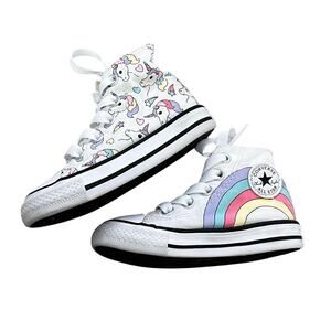 Toddler Girl Rainbow Unicorn Converse High Tops 5C